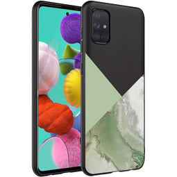Design hoesje voor de Samsung Galaxy A71 - Marmer - Groen / Zwart