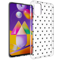 Design hoesje voor de Samsung Galaxy M31s - Hartjes - Zwart