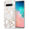 Design hoesje voor de Samsung Galaxy S10 - Grafisch Koper / Wit