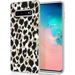 Design hoesje voor de Samsung Galaxy S10 - Luipaard / Zwart
