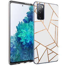 Design hoesje voor de Samsung Galaxy S20 FE - Grafisch Koper / Wit