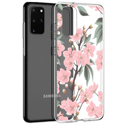 Design hoesje voor de Samsung Galaxy S20 Plus - Bloem - Roze / Groen