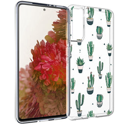 Design hoesje voor de Samsung Galaxy S21 - Cactus - Groen