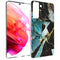 Design hoesje voor de Samsung Galaxy S21 FE - Marmer - Gebroken Blauw