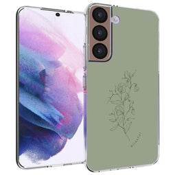 Design hoesje voor de Samsung Galaxy S22 - Floral Green