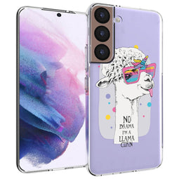 Design hoesje voor de Samsung Galaxy S22 - Llama - Wit