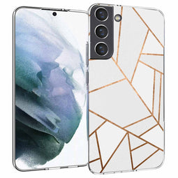 Design hoesje voor de Samsung Galaxy S22 Plus - Grafisch Koper / Wit