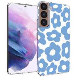Design hoesje voor de Samsung Galaxy S22 - Retro Blue Flowers
