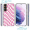 Design hoesje voor de Samsung Galaxy S22 - Retro Pink Check