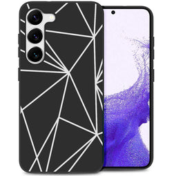 Design hoesje voor de Samsung Galaxy S23 - Grafisch - Lijn Zwart
