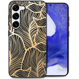 Design hoesje voor de Samsung Galaxy S23 Plus - Bladeren / Zwart