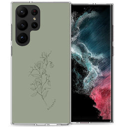 Design hoesje voor de Samsung Galaxy S23 Ultra - Floral Green