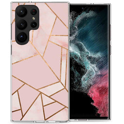 Design hoesje voor de Samsung Galaxy S23 Ultra - Grafisch Koper / Roze