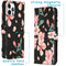 Design Softcase Bookcase voor de iPhone 12 (Pro) - Blossom Watercolor Black