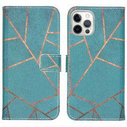 Design Softcase Bookcase voor de iPhone 12 (Pro) - Blue Graphic