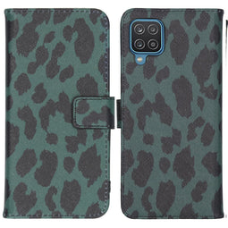 Design Softcase Bookcase voor de Samsung Galaxy A12 - Green Leopard