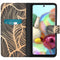 Design Softcase Bookcase voor de Samsung Galaxy A71 - Golden Leaves