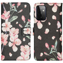 Design Softcase Bookcase voor de Samsung Galaxy A72 - Blossom Watercolor Black