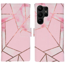 Design Softcase Bookcase voor de Samsung Galaxy S23 Ultra - Pink Graphic