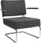 Design stoel of fauteuil gestoffeerd met wollen viltstof kleur antraciet
