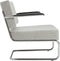 Design stoel of fauteuil gestoffeerd met wollen viltstof kleur lichtgrijs