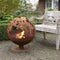 Design Terrashaard – Vuurbal – Bladeren - Roestkleurig - 55,8x57x66cm