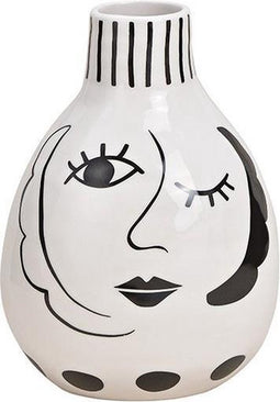 Design Vaas vrouw gezicht - keramiek - 20 CM