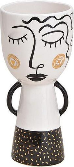 Design Vaas vrouw Gezicht - Keramiek - 20 CM