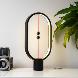 Designnest Balance Lamp – Tafellamp - Bureaulamp - Ovaal – Bureaulamp & Nachtlamp – Groot – Zwart