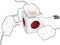 DesignNest PowerCube Extended 3 meter kabel - wit/rood - 5 stopcontacten Type F - stekkerdoos - stekkerblok