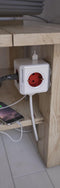 DesignNest PowerCube Extended 3 meter kabel - wit/rood - 5 stopcontacten Type F - stekkerdoos - stekkerblok