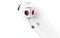DesignNest PowerCube Extended 3 meter kabel - wit/rood - 5 stopcontacten Type F - stekkerdoos - stekkerblok