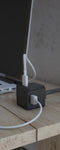 Designnest USB Cube Extended A + C - 4 USB poorten 2 x USB A en 2 x USB C - 1.5 meter kabel - zwart - Telefoon oplader - universele oplaad stekker – PowerCube