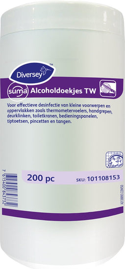 Desinfectiedoekjes suma met alcohol tw 200 stuks