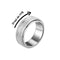 Despora - Anxiety Ring - (Glitter/Streep) - Stress Ring - Fidget Ring - Draaibare Ring - Spinning Ring - Spinner Ring - Zilverkleurig RVS - (18.75 mm / maat 59)