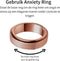 Despora - Anxiety Ring - (Glitter) - Stress Ring - Fidget Ring - Draaibare Ring - Spinning Ring - Spinner Ring - Rose Goudkleurig RVS - (20.50 mm / maat 64)