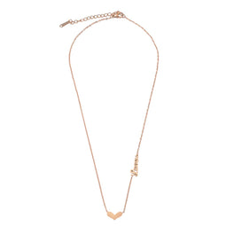 Despora - Ketting - Hartjes ketting - Hartjes ketting voor liefde - Hartje - Koppelketting - Ketting dames - Ketting Dames Zilver - Valentijn- Liefdes Cadeau - Rose-Goudkleurig (Lovers)