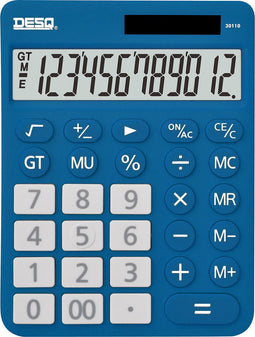 DESQ® | Bureau Rekenmachine | 12 Cijfers | XLarge | MU | GT | Navy blauw | New Generation | Grote toesten