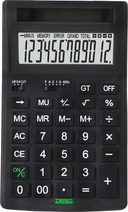 Desq bureaurekenmachine 30400, volledig op zonne-energie, zwart