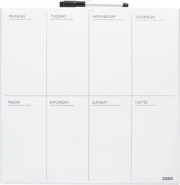 DESQ® Magnetische Weekplanner 35 x 35 cm | Randloos | Overzichtelijke indeling | incl. whiteboardmarker