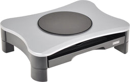 DESQ® | Monitorverhoger | 2 Hoogte Standen | Lade | Draaiplateau | Zilver - Zwart
