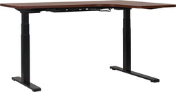 DESTIN - Verstelbaar bureau - Donker/Zwart - Rechts - 160 cm - MDF