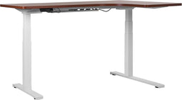 DESTIN - Verstelbaar bureau - Donkerhout/Wit - Rechts - 160 cm - MDF