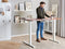 DESTIN - Verstelbaar bureau - Donkerhout/Wit - Rechts - 160 cm - MDF