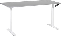 DESTINAS - Verstelbaar bureau - Grijs/Wit - 160 x 72 cm -Spaanplaat