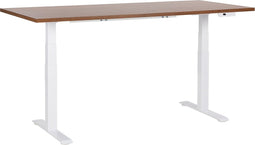 DESTINES - Elektrisch bureau - Wit/Donkerhout - 180 cm - MDF