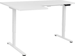 DESTINES - Elektrisch bureau - Wit - Linkszijdig - Vezelplaat