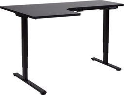 DESTINES - Elektrisch bureau - Zwart - Linkszijdig - Vezelplaat