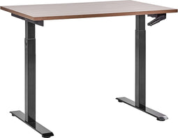 DESTINES - Verstelbaar bureau - Donkerbruin/Zwart - Spaanplaat