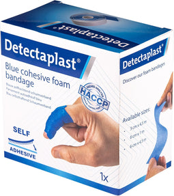 Detectaplast verband, zelfklevend verband voor wonden en zweren, waterdichte pleisterrol voor voedselverwerking, superelastisch, 6cm x 4,5m